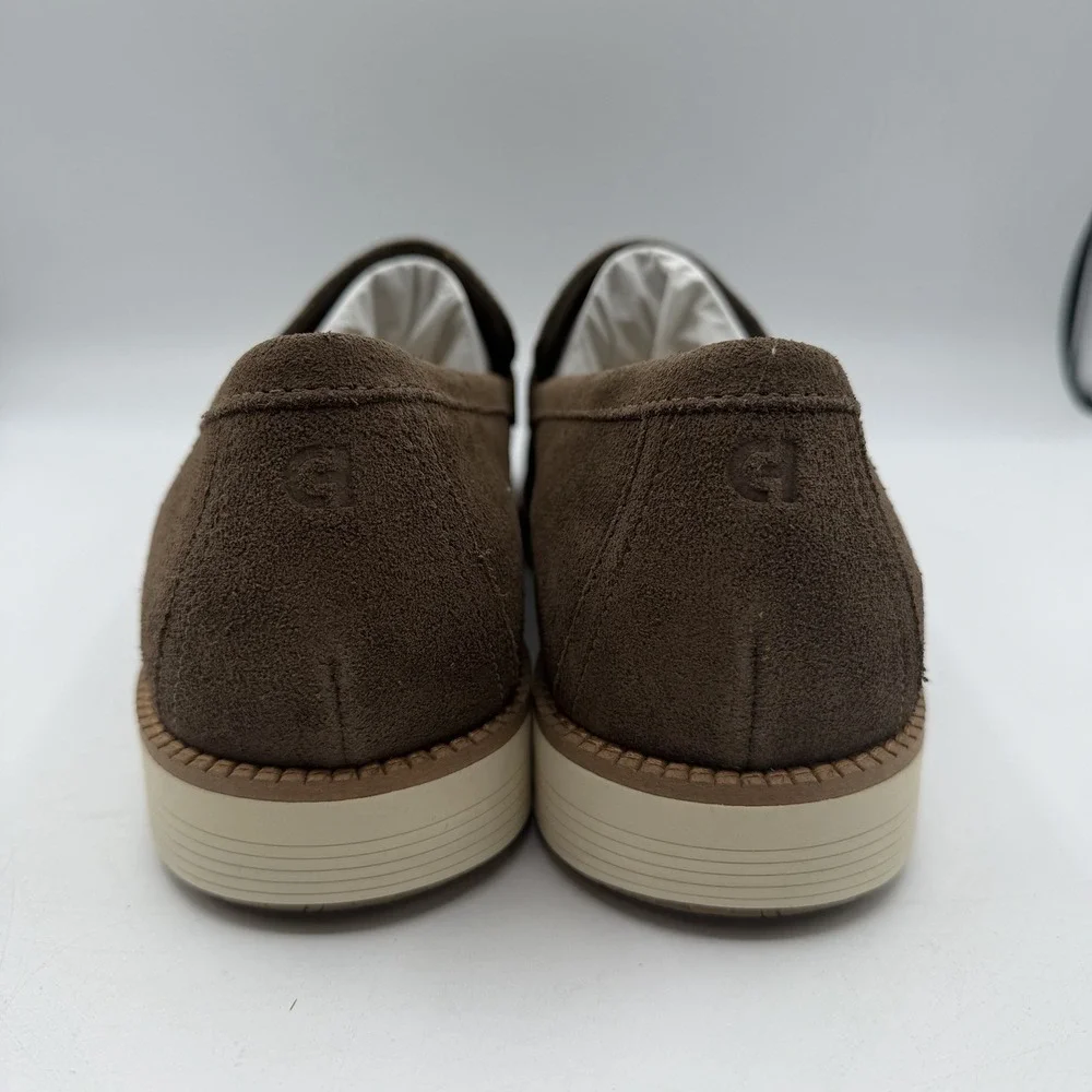 Cole Haan Flexgrand+ Penny Loafers Mens 10 M‎ Truffle Brown Suede Slip On Shoes - Picture 8 of 10